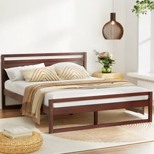 Load image into Gallery viewer, Bed Frame Queen Size Wooden Walnut WITTON