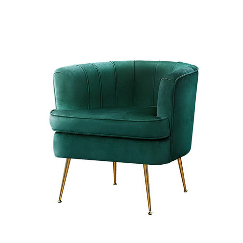 Artiss Armchair Lounge Accent Chair Armchairs Sofa Chairs Velvet Green Couch Kings Warehouse 