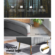 Load image into Gallery viewer, Artiss Armchair Lounge Accent Chairs Armchairs Chair Velvet Sofa Grey Seat Kings Warehouse 