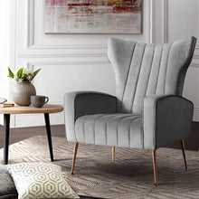 Load image into Gallery viewer, Artiss Armchair Lounge Accent Chairs Armchairs Chair Velvet Sofa Grey Seat Kings Warehouse 