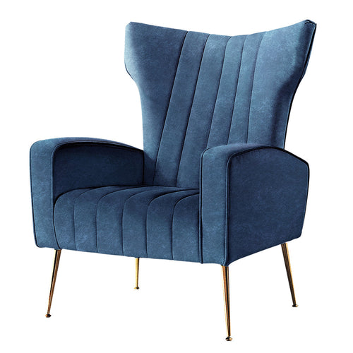 Artiss Armchair Lounge Accent Chairs Armchairs Chair Velvet Sofa Navy Blue Seat Kings Warehouse 