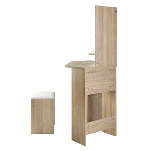 Artiss Corner Dressing Table Mirror Stool Set Makeup Vanity Desk Chair Oak bedroom furniture Kings Warehouse 