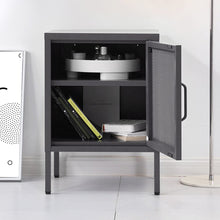 Load image into Gallery viewer, Bedside Table Mesh Door Cabinet - Black Furniture Kings Warehouse 