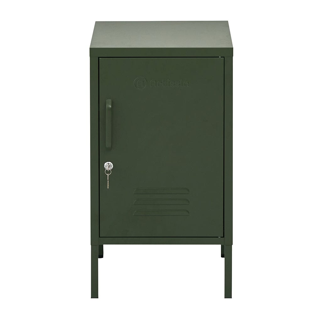 Bedside Table Metal Cabinet - Green Furniture Kings Warehouse 