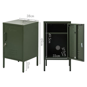 Bedside Table Metal Cabinet - Green Furniture Kings Warehouse 