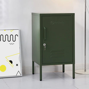 Bedside Table Metal Cabinet - Green Furniture Kings Warehouse 