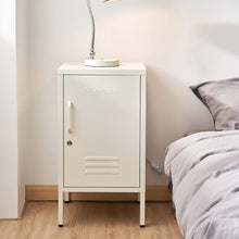 Load image into Gallery viewer, Bedside Table Metal Cabinet - White Furniture Kings Warehouse 