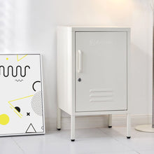 Load image into Gallery viewer, Bedside Table Metal Cabinet - White Furniture Kings Warehouse 