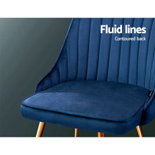 Load image into Gallery viewer, Dining Chairs Velvet Blue Set of 2 Nappa dining Kings Warehouse 