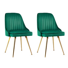 Load image into Gallery viewer, Dining Chairs Velvet Green Set of 2 Nappa dining Kings Warehouse 