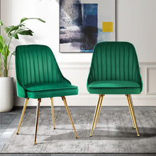 Load image into Gallery viewer, Dining Chairs Velvet Green Set of 2 Nappa dining Kings Warehouse 