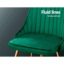 Load image into Gallery viewer, Dining Chairs Velvet Green Set of 2 Nappa dining Kings Warehouse 