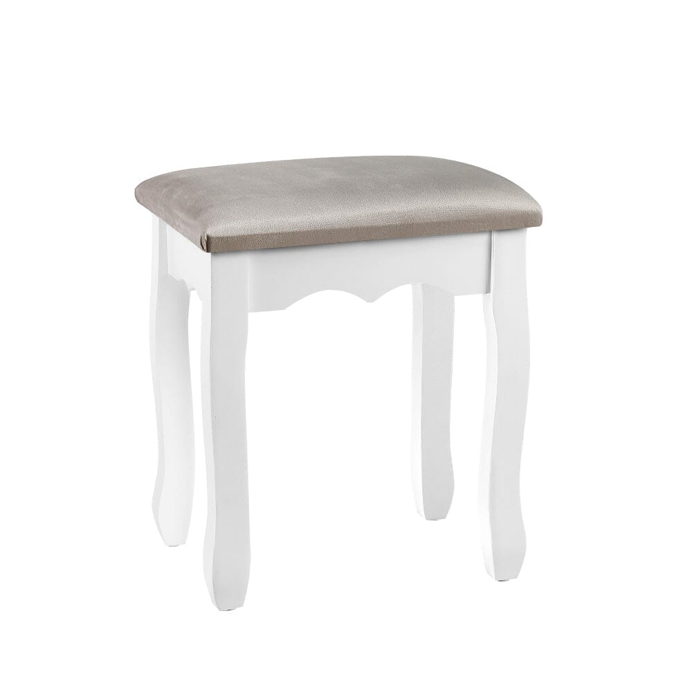 Dressing Table Stool Makeup Chair Bedroom Vanity Velvet Fabric Grey bedroom furniture Kings Warehouse 