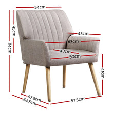 Load image into Gallery viewer, Kings Armchair Lounge Chair Armchairs Accent Chairs Sofa Couch Fabric Beige Kings Warehouse 