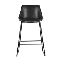 Load image into Gallery viewer, Kings Set of 2 Bar Stools Kitchen Metal Bar Stool Dining Chairs PU Leather Black Kings Warehouse 