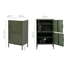 Load image into Gallery viewer, KW Double Storage Cabinet Shelf Organizer Bedroom Green Kings Warehouse 