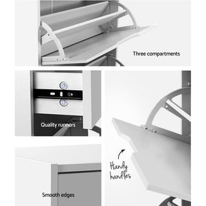 Shoe Rack Cabinet 24 Pairs White Luna Furniture Kings Warehouse 