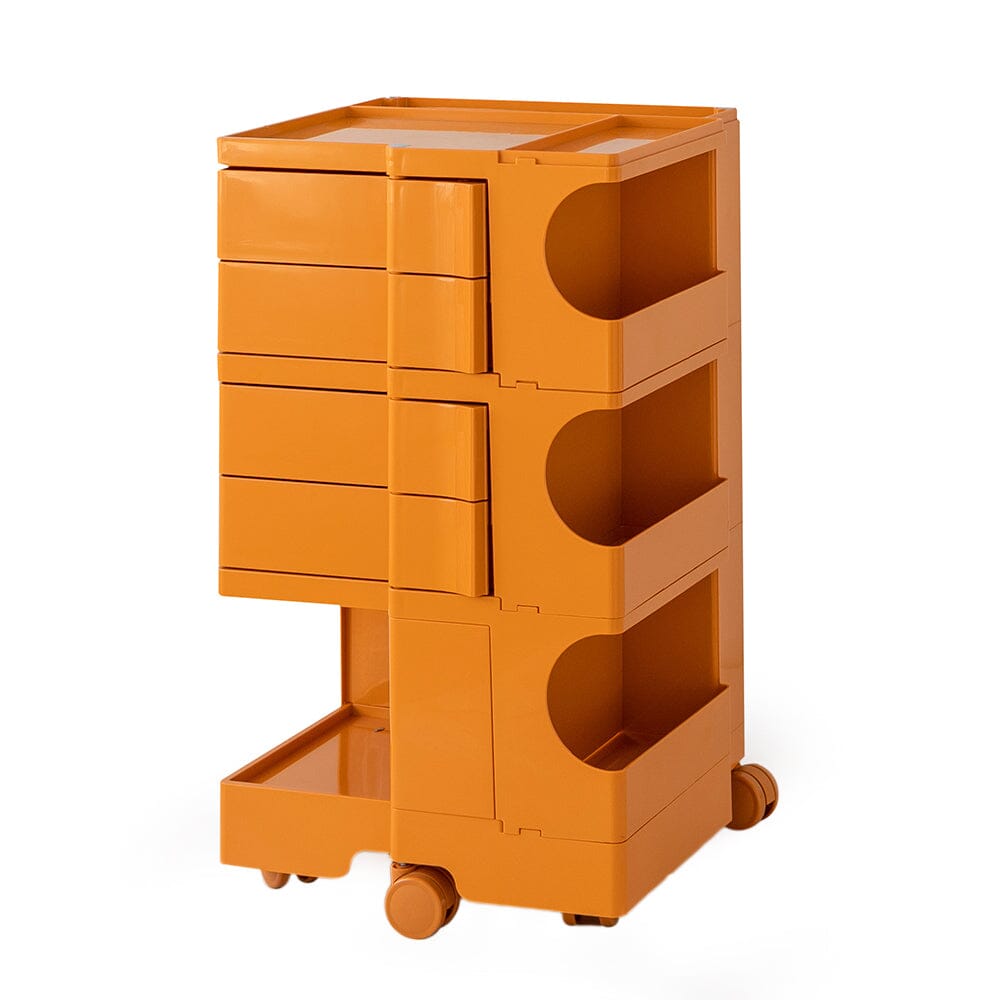 Storage Trolley Bedside Table 5 Tier Cart Boby Replica Orange Furniture Kings Warehouse 