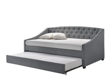 Load image into Gallery viewer, Daybed with trundle bed frame fabric upholstery - grey