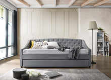Load image into Gallery viewer, Daybed with trundle bed frame fabric upholstery - grey