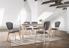 Load image into Gallery viewer, Dining Table 6 Seater Solid Rubberwood in White Washed