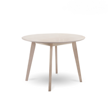 Load image into Gallery viewer, Round Dining Table Solid hardwood White Wash
