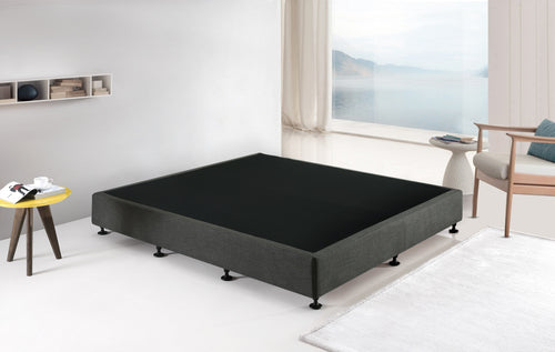 Palermo King Ensemble Bed Base Platinum Graphite Linen Fabric