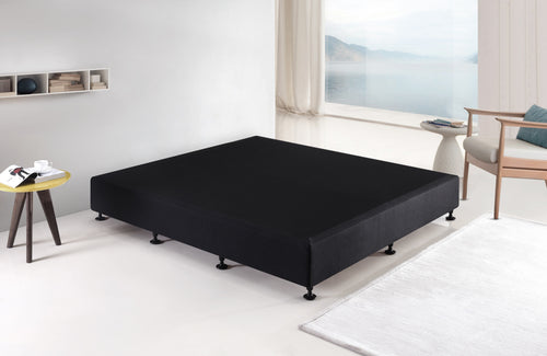 Palermo King Ensemble Bed Base Midnight Black Linen Fabric