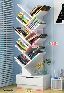 Tree Bookshelf Bookcase Book Organizer 9-Tier Multipurpose Shelf Display Racks