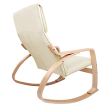 Load image into Gallery viewer, Artiss Wooden Armchair with Foot Stool - Beige