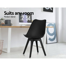 Load image into Gallery viewer, Artiss Set of 4 Retro Padded Dining Chair - Black