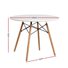 Load image into Gallery viewer, Artiss Round Dining Table 4 Seater 90cm White Replica Eames DSW Cafe Kitchen Retro Timber Wood MDF Tables