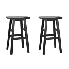 Load image into Gallery viewer, Artiss Set of 2 Beech Wood Bar Stools - Black