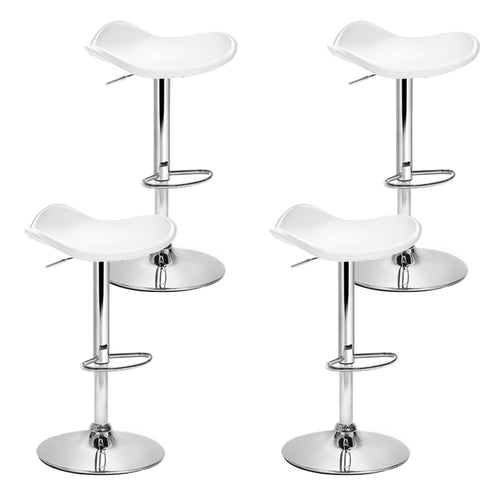 Artiss Set of 4 Kitchen Bar Stools Swivel Bar Stool PU Leather Gas Lift Chair White