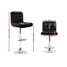Load image into Gallery viewer, Artiss set of 4 Leather Bar Stools NOEL Kitchen Chairs Swivel Bar Stool Gas Lift Black