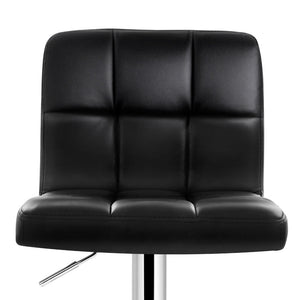 Artiss set of 4 Leather Bar Stools NOEL Kitchen Chairs Swivel Bar Stool Gas Lift Black