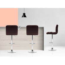 Load image into Gallery viewer, Artiss set of 4 Leather Bar Stools NOEL Kitchen Chairs Swivel Bar Stool Gas Lift Brown