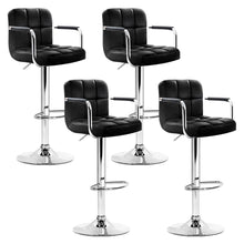 Load image into Gallery viewer, Artiss Set of 4 Bar Stools Kitchen Swivel Bar Stool PU Leather Gas Lift Chairs Black