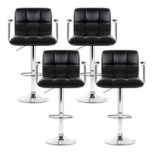 Load image into Gallery viewer, Artiss Set of 4 Bar Stools Kitchen Swivel Bar Stool PU Leather Gas Lift Chairs Black