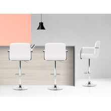 Load image into Gallery viewer, Artiss set of 4 Bar Stools Kitchen Swivel Bar Stool PU Leather Gas Lift Chairs White