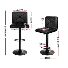 Load image into Gallery viewer, Artiss Set of 4 Bar Stools PU Leather Chrome Kitchen Cafe Bar Stool Chair Gas Lift Black