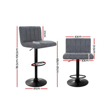 Load image into Gallery viewer, Artiss 2x Kitchen Bar Stools Swivel Vintage Bar Stool Leather Gas Lift Chairs