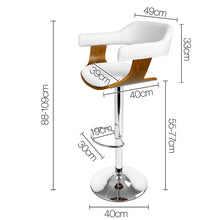 Load image into Gallery viewer, Artiss Wooden Bar Stool - White