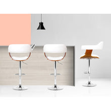 Load image into Gallery viewer, Artiss Set of 2 Wooden Bar Stools SELINA Kitchen Swivel Bar Stool Chairs PU Leather White