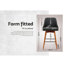 Load image into Gallery viewer, Artiss 2x Wooden Bar Stools Swivel Bar Stool Kitchen Cafe Fabric Charcoal