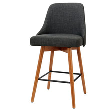 Load image into Gallery viewer, Artiss set of 4 Wooden Bar Stools Swivel Bar Stool Kitchen Dining Chairs Cafe Charcoal