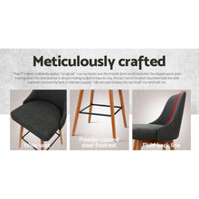 Load image into Gallery viewer, Artiss set of 4 Wooden Bar Stools Swivel Bar Stool Kitchen Dining Chairs Cafe Charcoal