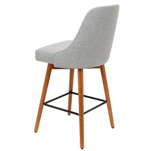 Load image into Gallery viewer, Artiss 2x Wooden Bar Stools Swivel Bar Stool Kitchen Cafe Fabric Light Grey