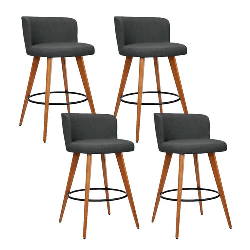 Artiss Set of 4 Wooden Bar Stools Modern Bar Stool Kitchen Dining Chairs Cafe Charcoal