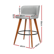 Load image into Gallery viewer, Artiss set of 4 Wooden Bar Stools Modern Bar Stool Kitchen Dining Chairs Cafe Grey